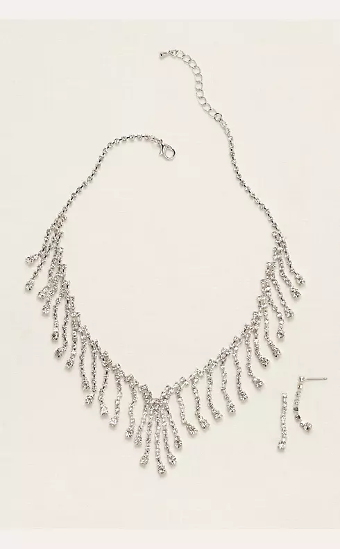 Rhinestone Drop Statement Earring and Necklace Set Image 2