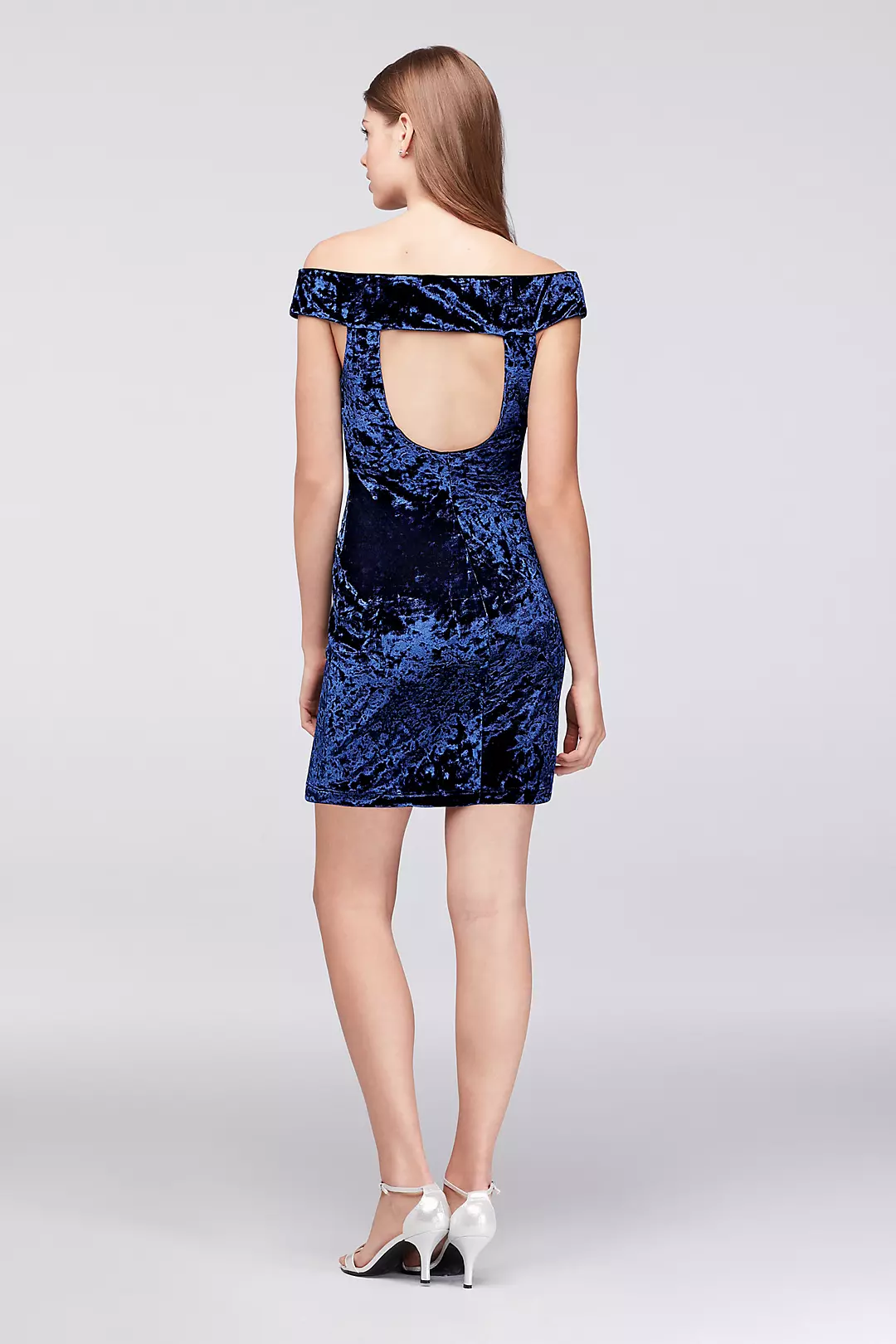 Off-the-Shoulder Crushed Velvet Mini Dress Image 2
