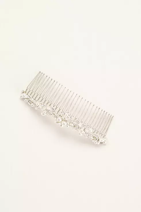 Bridal Comb with Scroll Detail, Pearls and Crystal Image 2