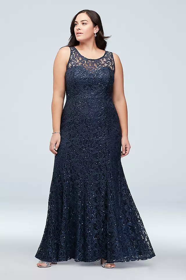 Sequin Lace Tank Dress with Flutter Sleeve Capelet Image 3