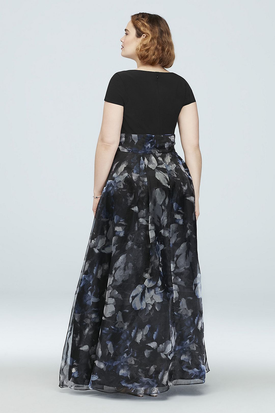 Printed Organza Ball Gown with Jersey Bodice Image 4