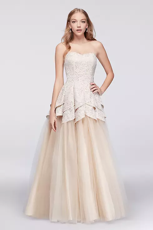 Lace and Tulle Ball Gown with Tulip Bodice Image 1