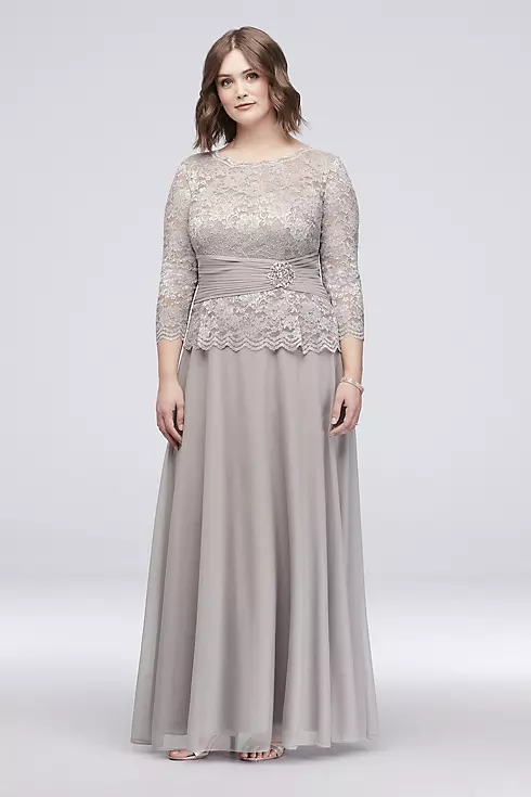 Glitter Lace and Mesh Long Sleeve Dress Image 1