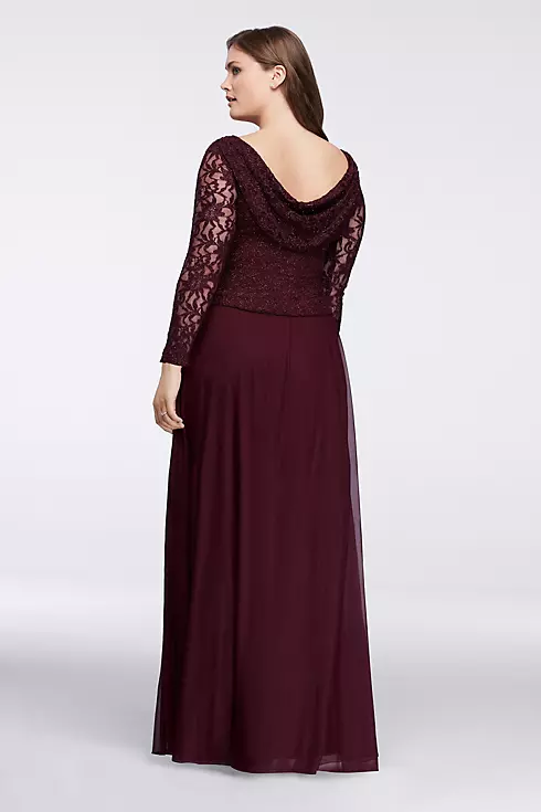 Long-Sleeve Lace Bodice Gown Image 2