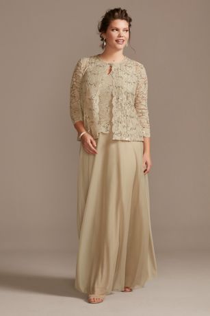 mother of the bride long jacket dresses