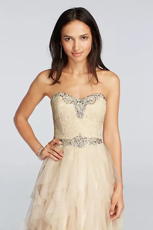 Crystal Beaded Prom Dress with Ruffled Skirt Image 3