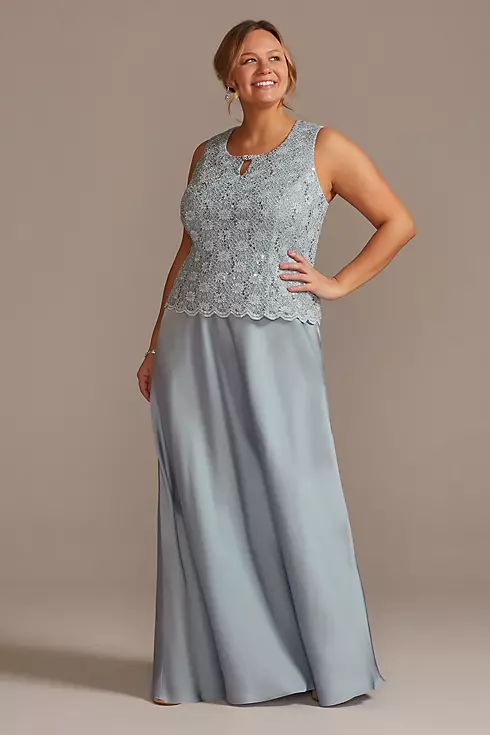 Flowy A-Line Dress with Lace Bodice and Jacket Image 3