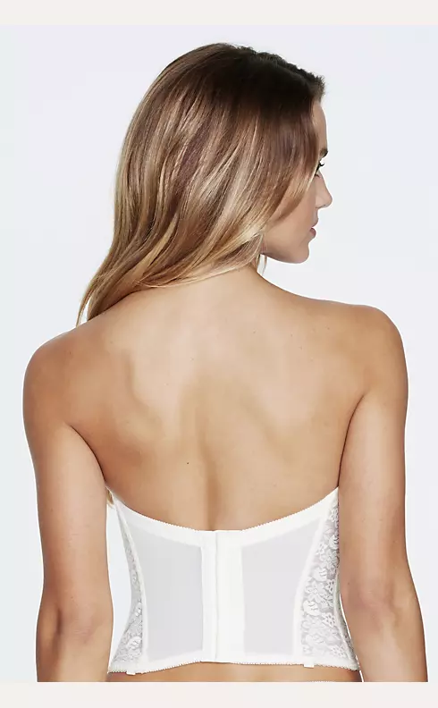 Pushup Style Bridal Lace Bustier, Bridal Bustier With Fitted Crepe