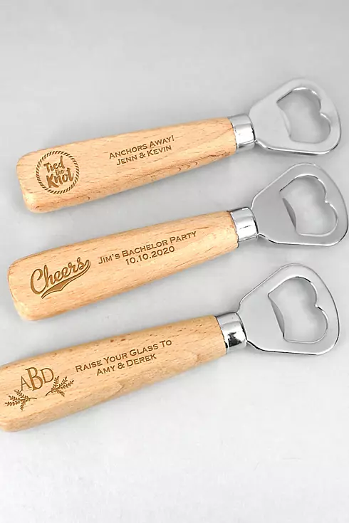 Personalized Wood Handle Bottle Opener Image 1