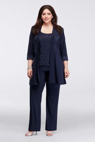 plus size dressy pant suits for wedding guest