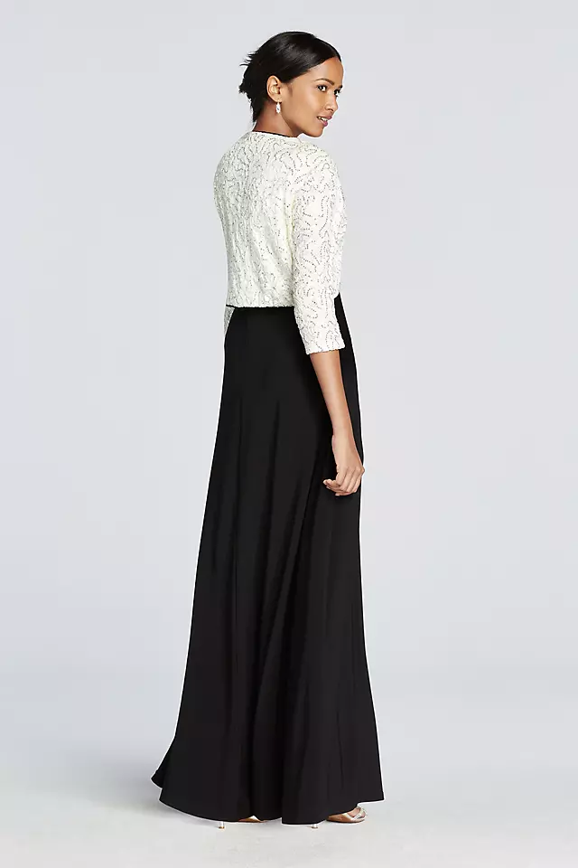 Sequin Jersey Dress with 3/4 Sleeve Lace Jacket Image 2