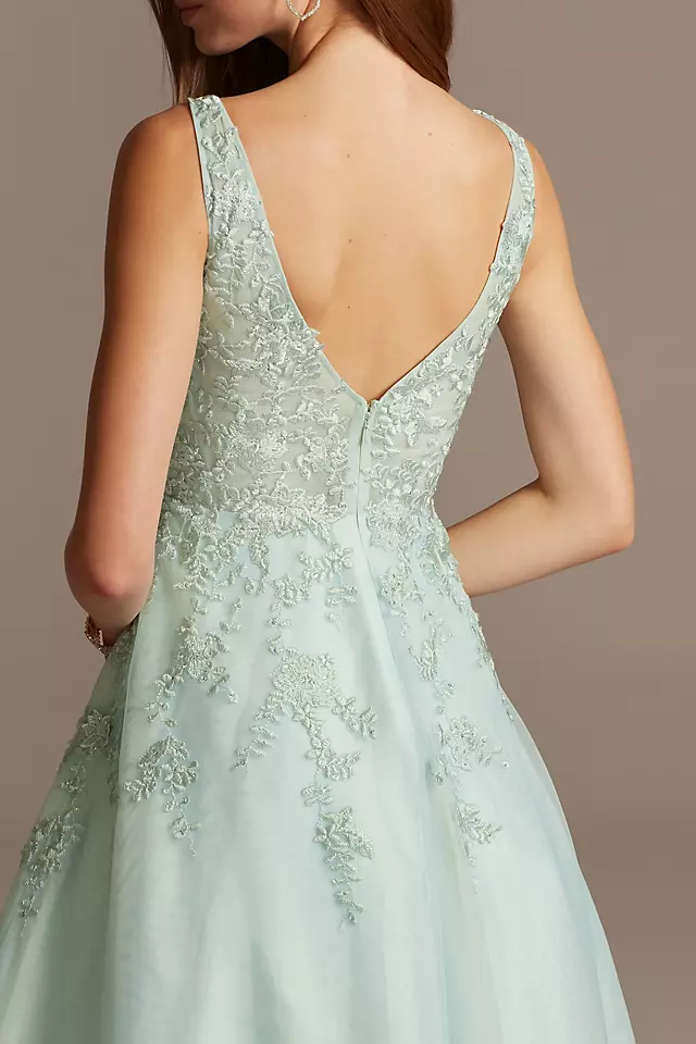 Mesh Plus Size Gown with 3D Floral Applique Image 4