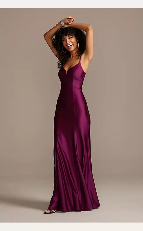 Spaghetti Strap Notch Dress with Low Ruched Back Image 1