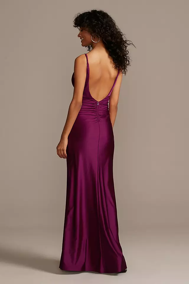 Spaghetti Strap Notch Dress with Low Ruched Back Image 2