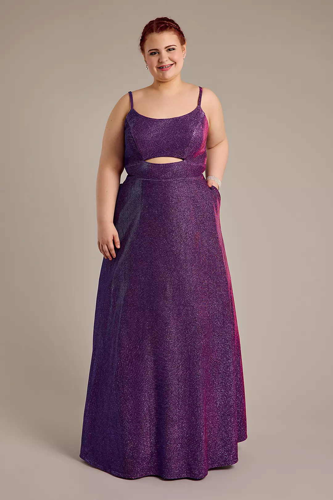 Glitter Ball Gown with Bodice Cutout Image