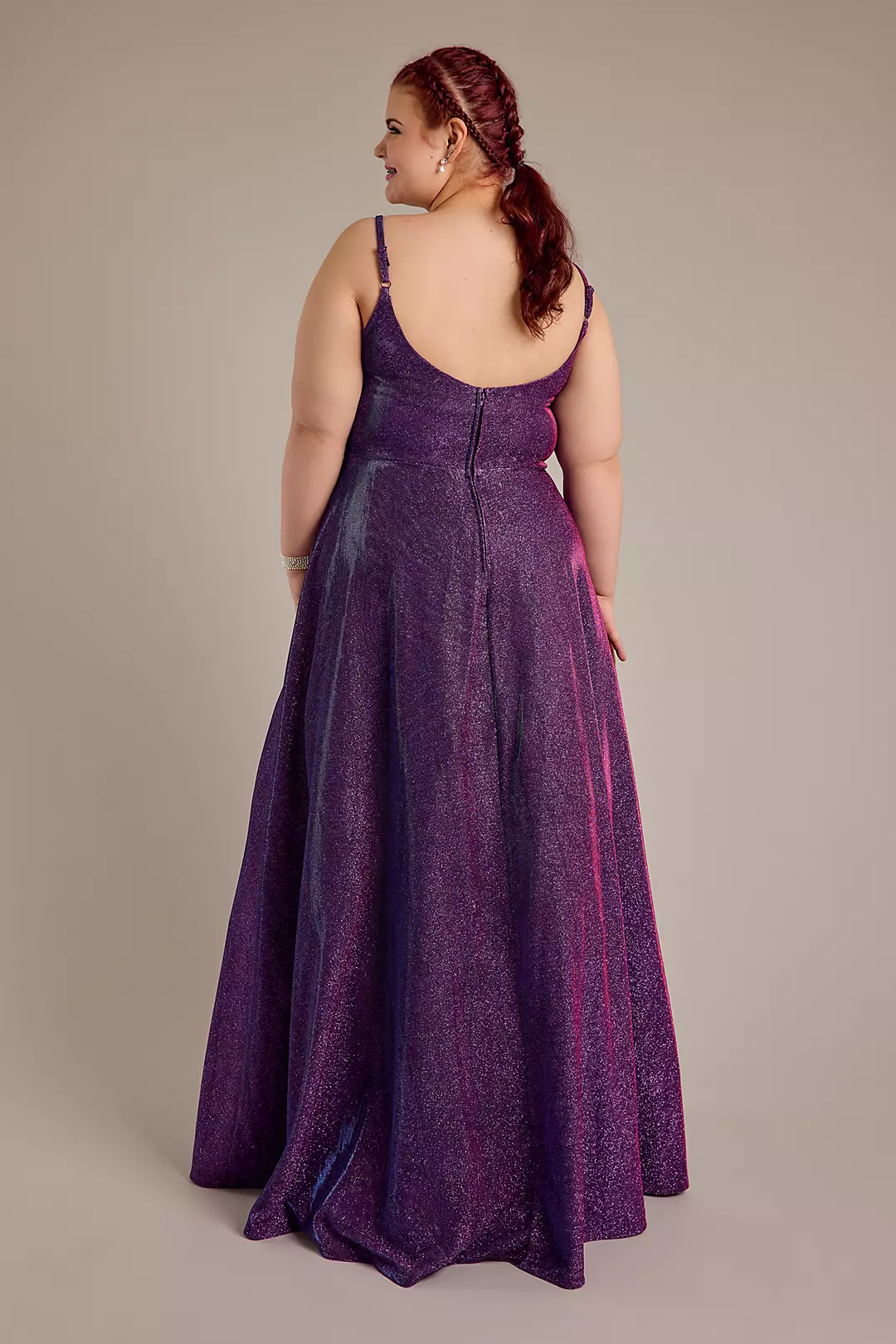 Glitter Ball Gown with Bodice Cutout Image 2