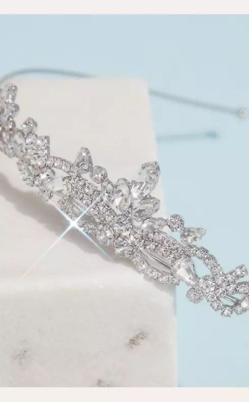 Marquise Crystal Accented Flower Girl Tiara Image 2