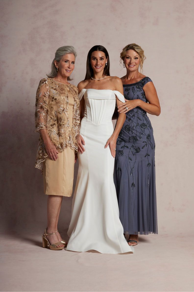 slim fit dress slacks Stella Couture Size 16 24330 Silver Mother of Bride Dress main image 1