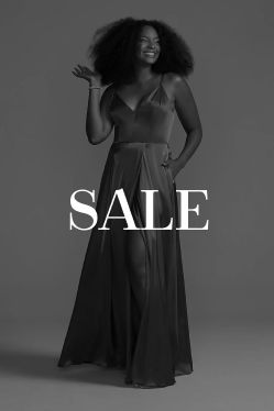 woman in dress with sale overlay
