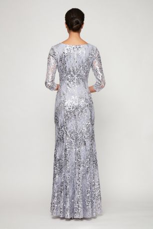 3/4 Sleeve Sequin Lace Scoopneck Mermaid Dress | David's Bridal