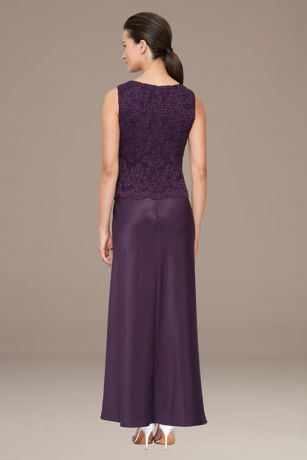 Sleeveless Lace and Satin A-Line Dress with Jacket | David's Bridal