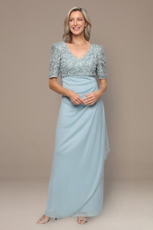 Empire Dress with Soutache Bodice and Puff Sleeves