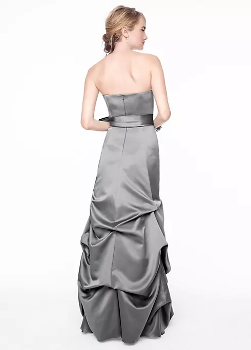 Strapless Satin Ballgown with Pick-up and Sash Image 2