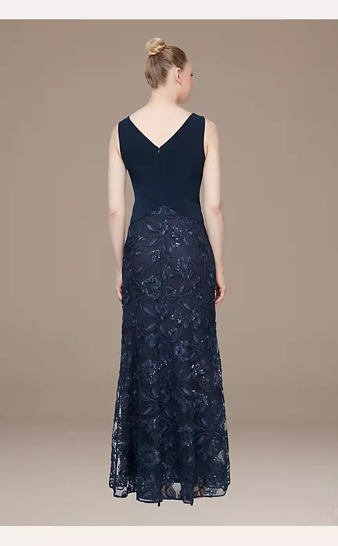 Sleeveless Gown with Embroidered Lace Skirt Image 2