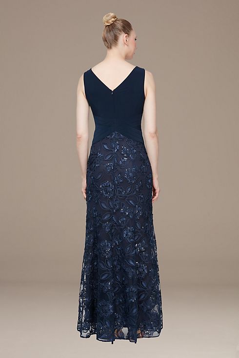 Sleeveless Gown with Embroidered Lace Skirt Image 2