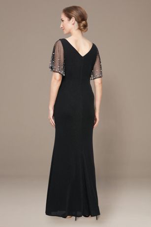 knit back slitted maxi dress Knit Low-Back Maxi Dress L / Blue