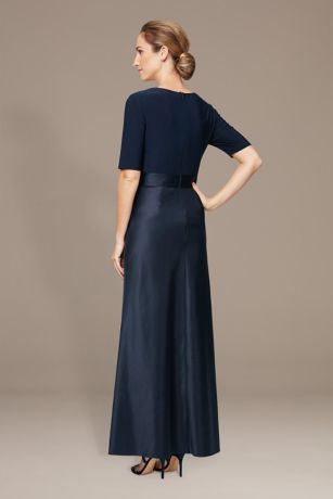 Surplice A-Line Gown with Satin Skirt | David's Bridal