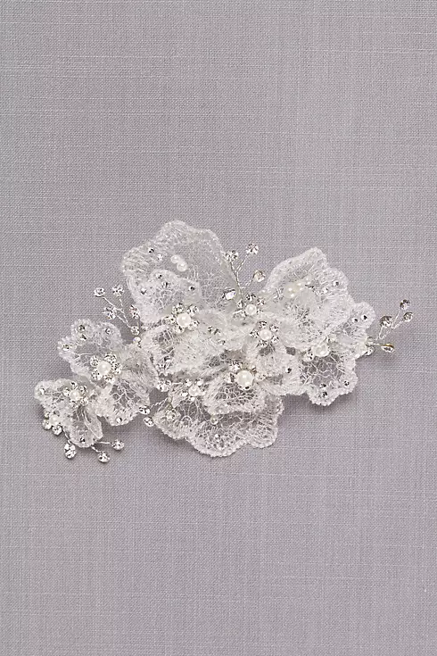 Gossamer Lace Floral Clip with Crystals Image 2