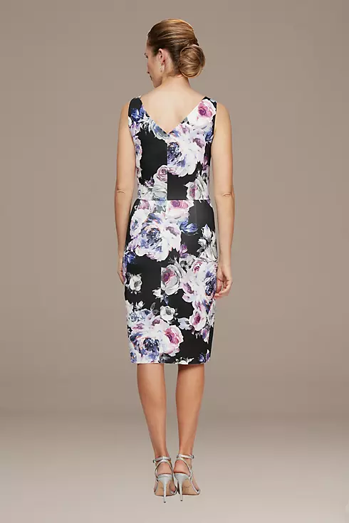 Floral Printed Dress with Cascade Detail Image 2