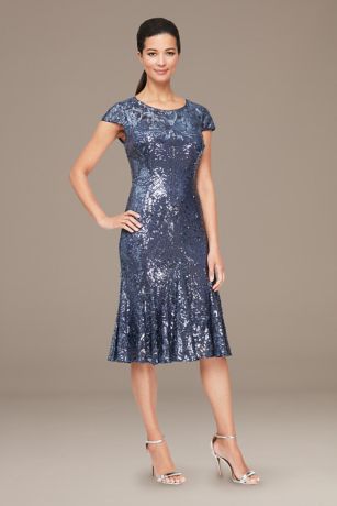 Sequin Bow Fit And Flare Dress
