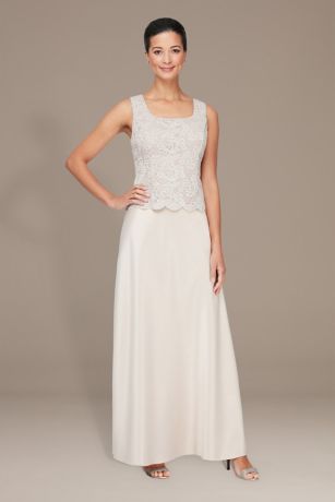 Petite Mock Three-Piece Lace Tank Dress and Jacket | David's Bridal