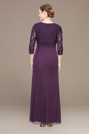 Petite Empire Waist Lace Dress with Cascade | David's Bridal