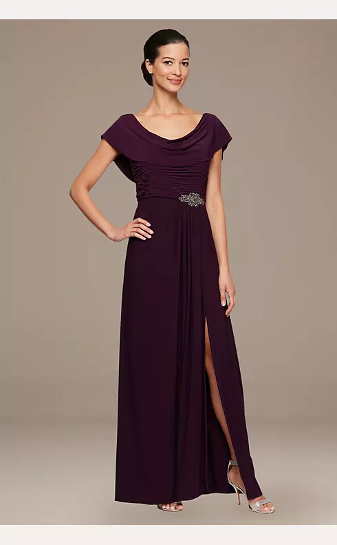 Petite Jersey Cowl Neck Dress with Embellishment Image 1