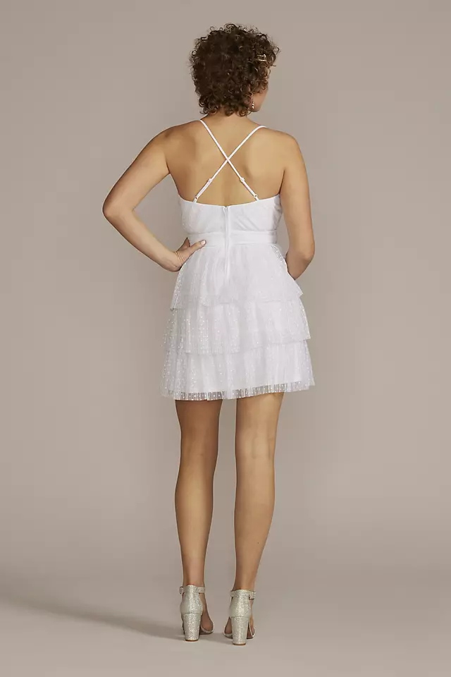 V-Neck Tiered Ruffle Mini Dress Image 2