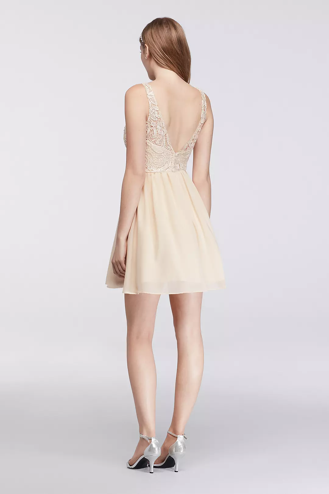 Sleeveless Homecoming Dress with Lace Bodice Image 2