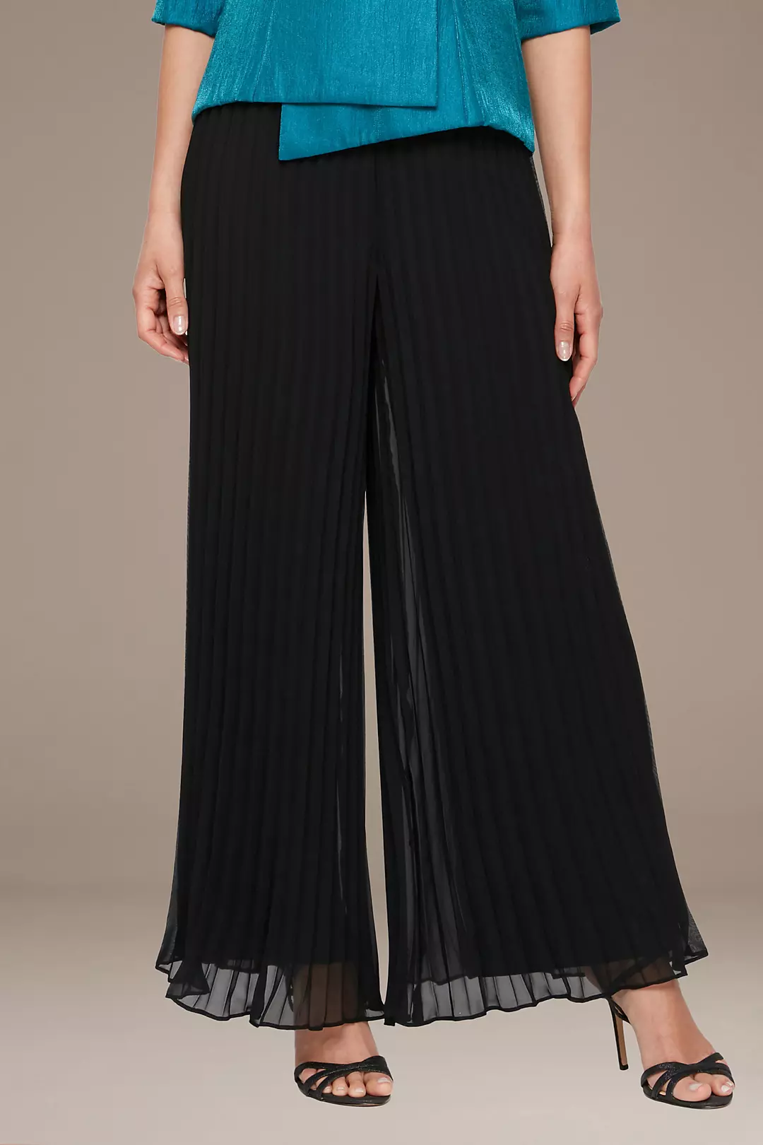 Wide Leg Pull-On Chiffon Pants | David's Bridal Wide Leg Pull-On Chiffon Pants | David's Bridal