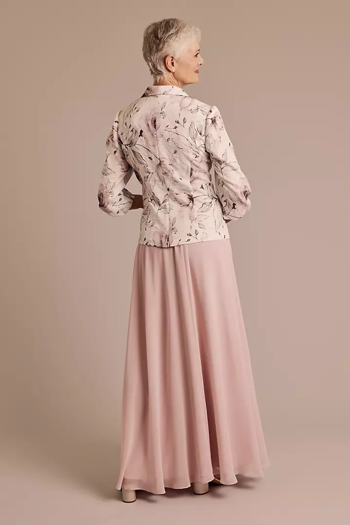 Floral Print Three-Quarter Sleeve Jacket | David's Bridal Floral Print Three-Quarter Sleeve Jacket | David's Bridal