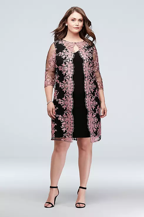 Jersey Midi Plus Size Dress and Attached Jacket Image 1