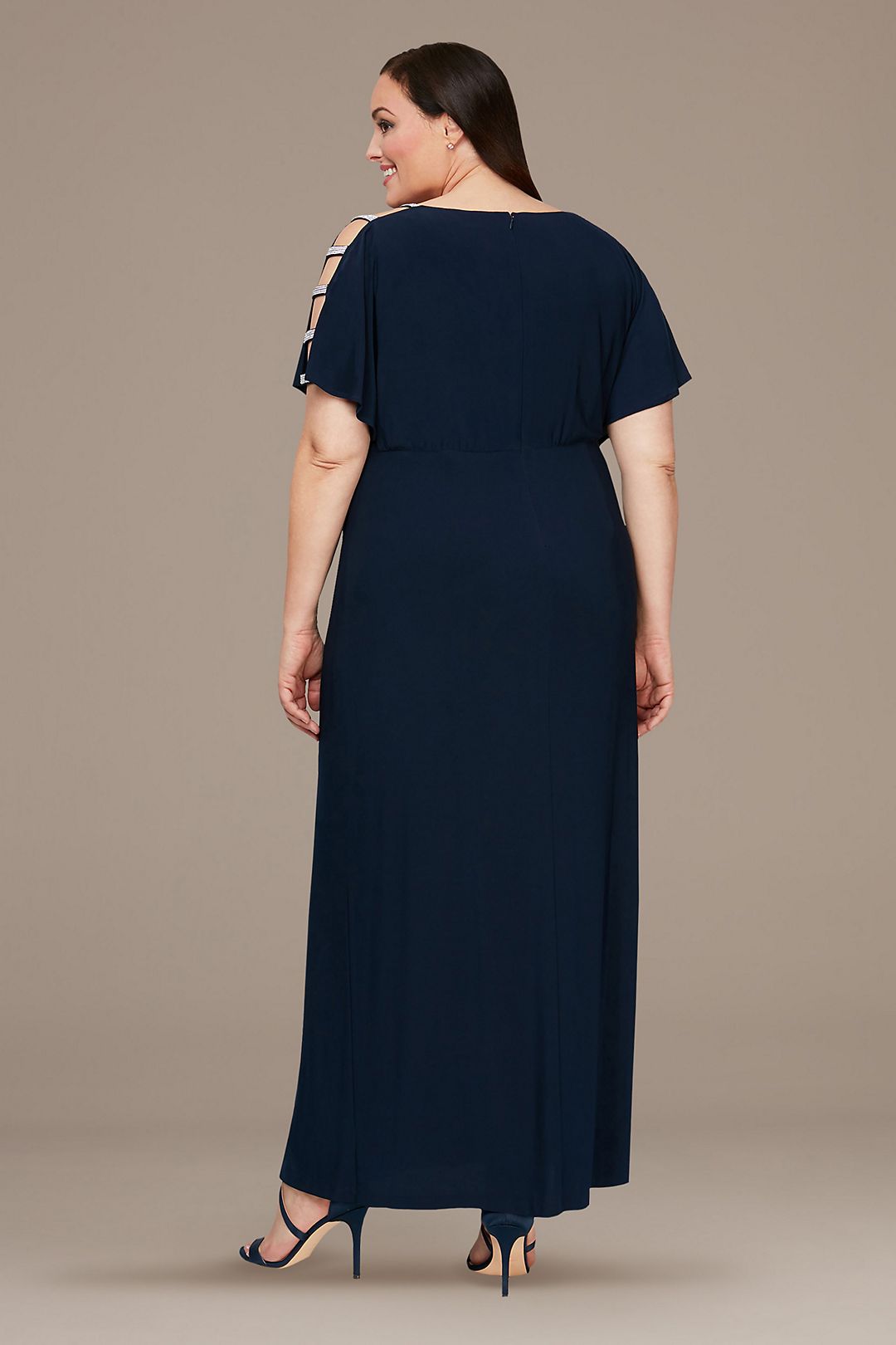 Ladder Sleeve Knot-Front Matte Jersey Gown Image 2