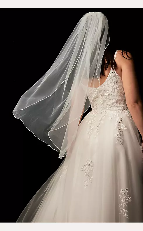 2 Tier Tulle Fingertip Wedding Veil for Sale – BestWeddingVeil