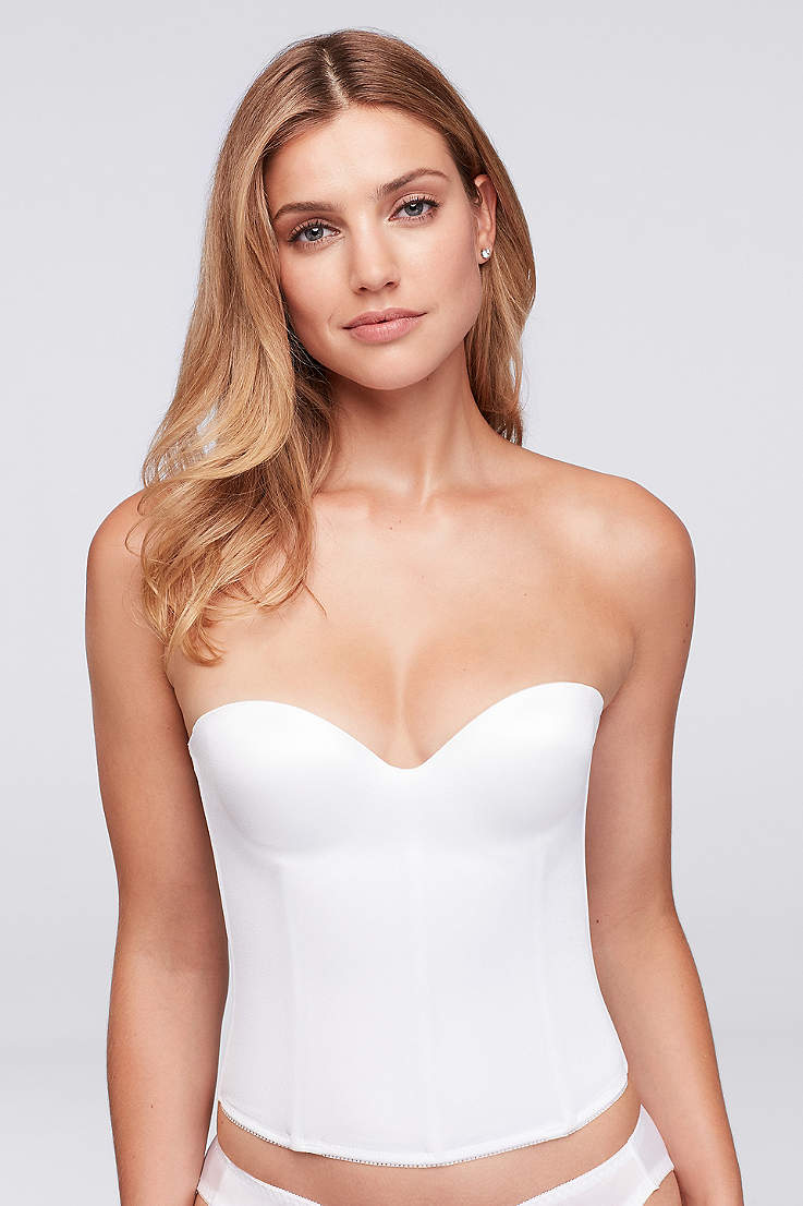 Bridal Corset Prom Bustier Shaper Longline Bra Formal Gown Seamless Push Up 2052 