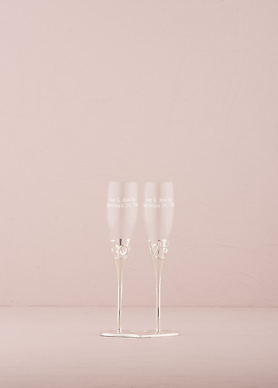 Personalized Love Heart Champagne Flute Set Image 4