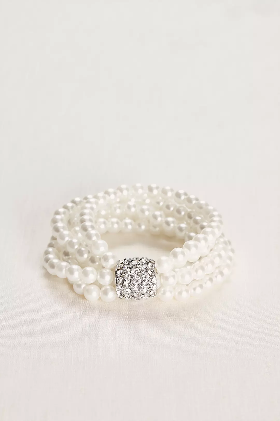 Multiple Strand Pearl and Crystal Bracelet Image