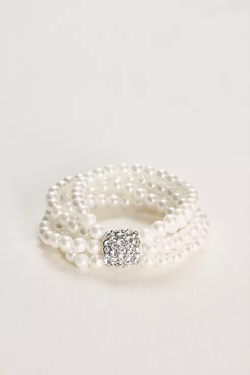 Multiple Strand Pearl and Crystal Bracelet Image 1