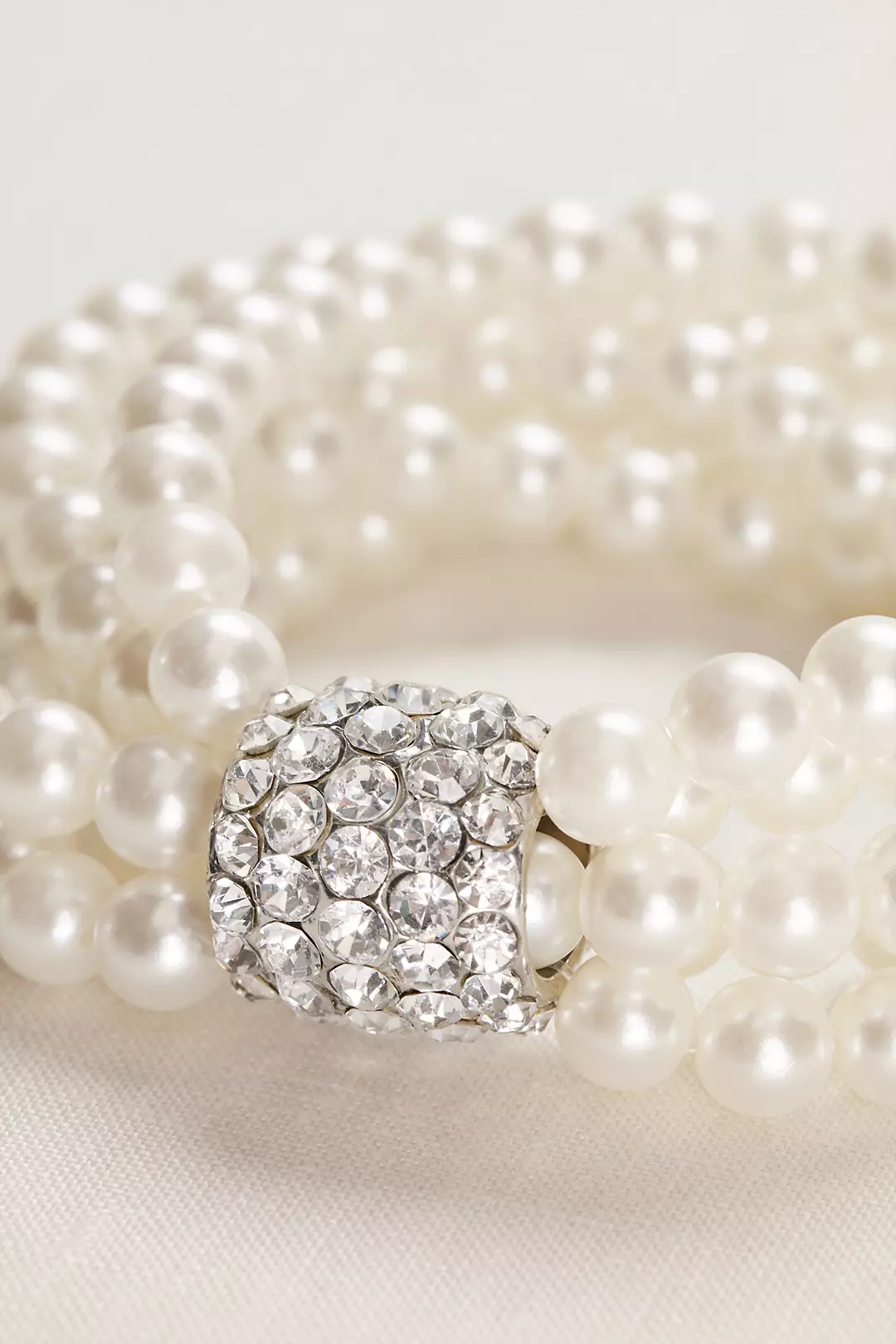 Multiple Strand Pearl and Crystal Bracelet Image 2