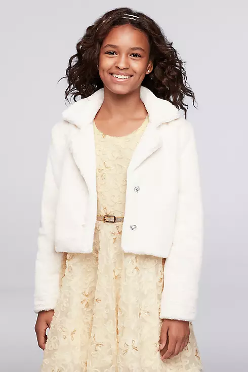 Faux-Fur Jacket with Heart Buttons Image 1